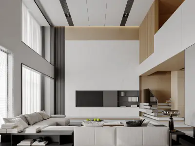 Modern-style villa interior 3D model