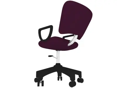 Office Chair Purple Low-poly 3D model