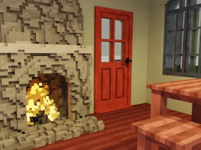 Voxel art cabin 3D model