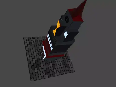 Clock tower Low-poly 3D model