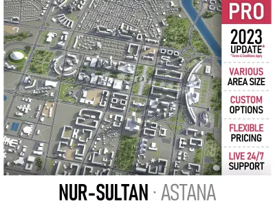 Nur-Sultan - Astana Low-poly 3D model
