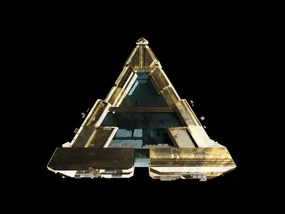 Scifi Power Cube Low-poly 3D model
