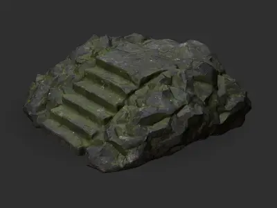 stairs stone 06 Low-poly 3D model