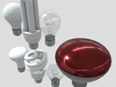 Light Bulb Pack Low-poly 3D model