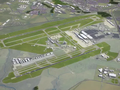 Austin - Bergstrom International Airport - AUS Low-poly 3D model