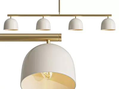 In Line Chandelier Cream 3D model
