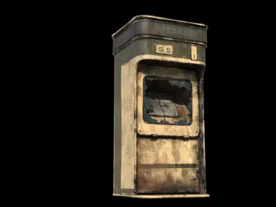 Newsstand old newspaper machine Low-poly 3D model