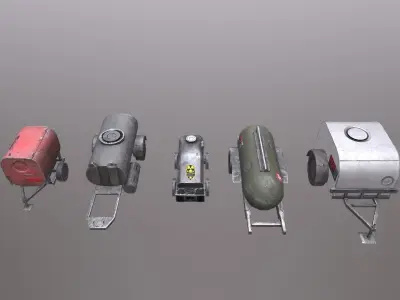 Nuclear Tank Low-poly 3D model