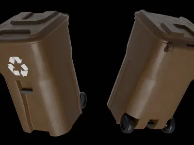 Recycling Bins - Multiple Colors Low-poly 3D model
