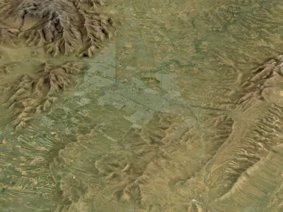 Kermanshah - Topography Terrain Low-poly 3D model