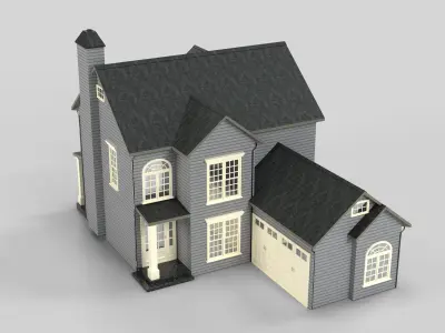 British House Design 18T2  Low-poly 3D model
