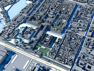 Beijing Cityscape Part of Central Beijing 3D model
