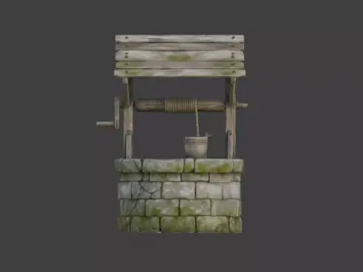 Old Stone Well Low-poly 3D model