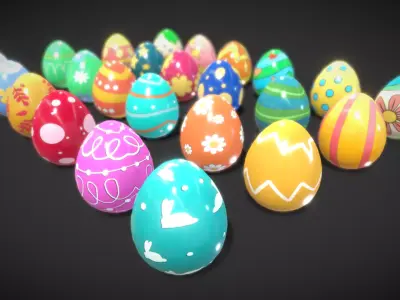 Collections Easter Eggs 5 Low-poly 3D model