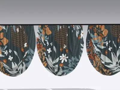 Curtain Low-poly 3D model