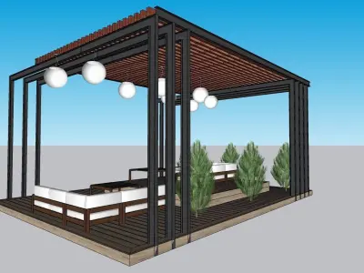 roof top pargola sketchup model 3D model