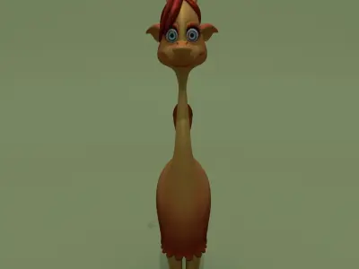 Cartoon Alien Lama Jessica 3D model
