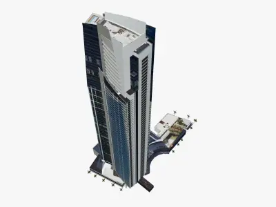 Circle On Cavill North Tower Low-poly 3D model