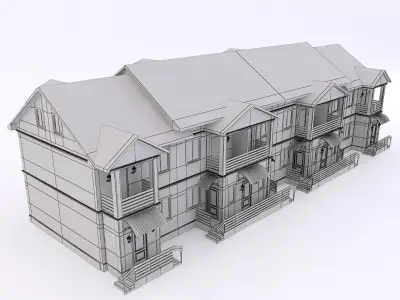modern townhouse 3 3D model