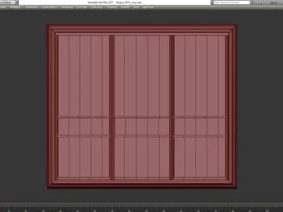 Wardrobe 3d model sliding door Low-poly 3D model