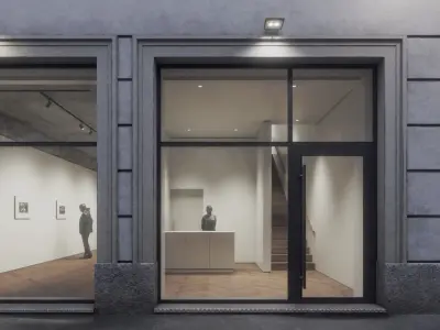 Contemporary Small Art Gallery Low-poly 3D model