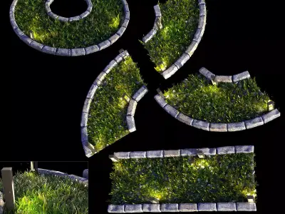 grass light set 3D model