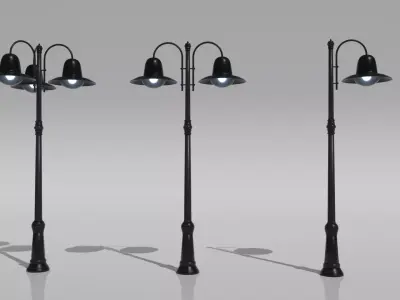 Street Light Low-poly 3D model 9
