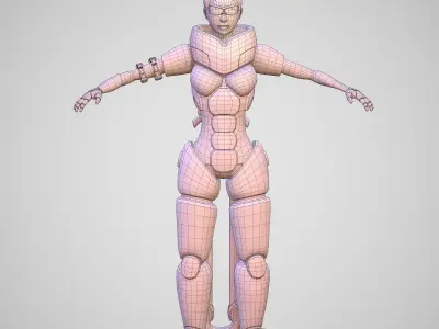 Cyber Warrior Low-poly 3D model