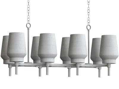 MANCHESTER modern chandelier with six glass shades 3D model