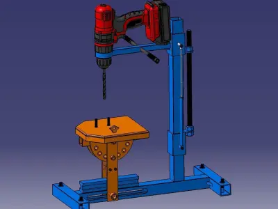 Electric hand drill modified rig 3D model