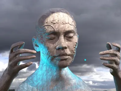 Female Dynamic modern art face 1  3D model