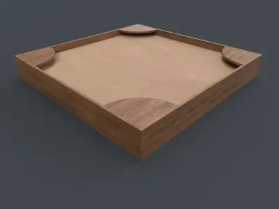 PBR Outdoor Wooden Sandbox Square A Low-poly 3D model