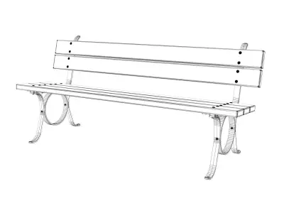 Lita Outdoor Bench 3D model