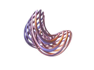 Abstract Ring Sphere v1 005 Low-poly 3D model