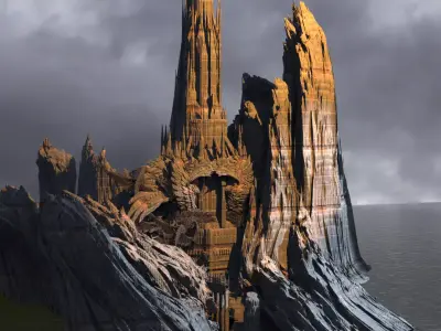 Ishtar Winged Tower island 2 3D model