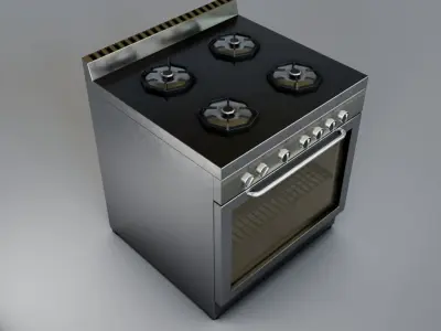 Gas Stove With Oven Free low-poly 3D model