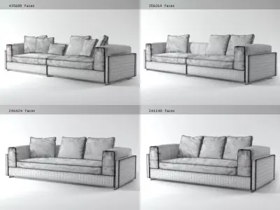 A four different sofas 3D model