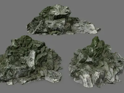 Rock Set Low-poly 3D model 20