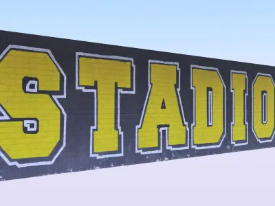 Graffiti brick wall PBR II 3D model