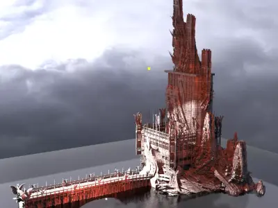 Sauron inspired Tower Turret walkway 2  3D model