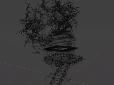 A house built on a tree Low-poly 3D model purchase