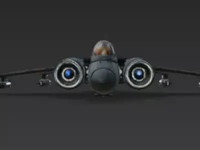 Twin Engine Scifi Fighter 3D Model Elite Assault Jet Low-poly 3D model