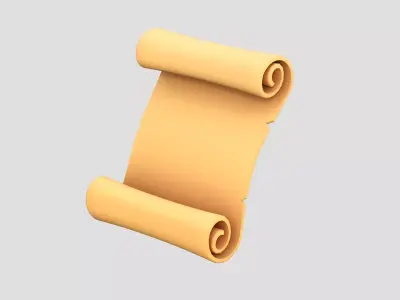 Scroll Cartoon Low-poly 3D model