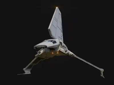 Imperial Shuttle Variant Low-poly 3D model