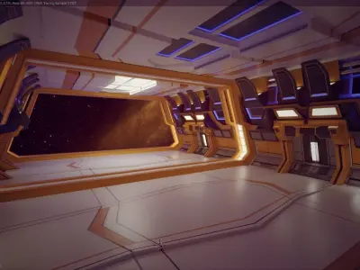 Modern Scifi Hangar Corridor 3d Modules Low-poly 3D model