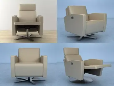 Lenis swivel recliner chair 3D model