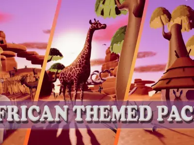 Cartoon Style African Themed Pack Unity URP Low-poly 3D model