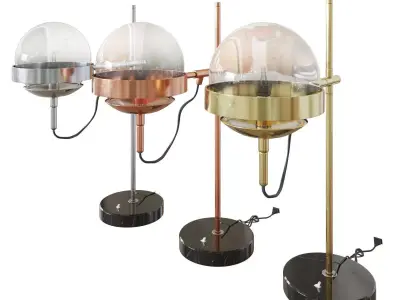 Gold Modern table Lamp Low-poly 3D model