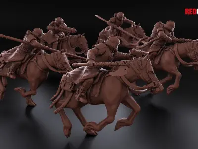 Death Division - Cavalry of the Imperial Force - Dynamic poses 3D print model