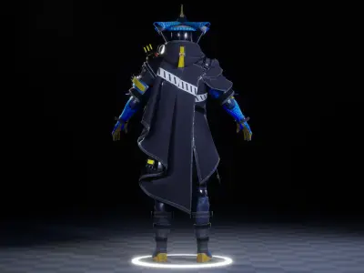 CYBER SAMURAI 3D MODEL Low-poly 3D model